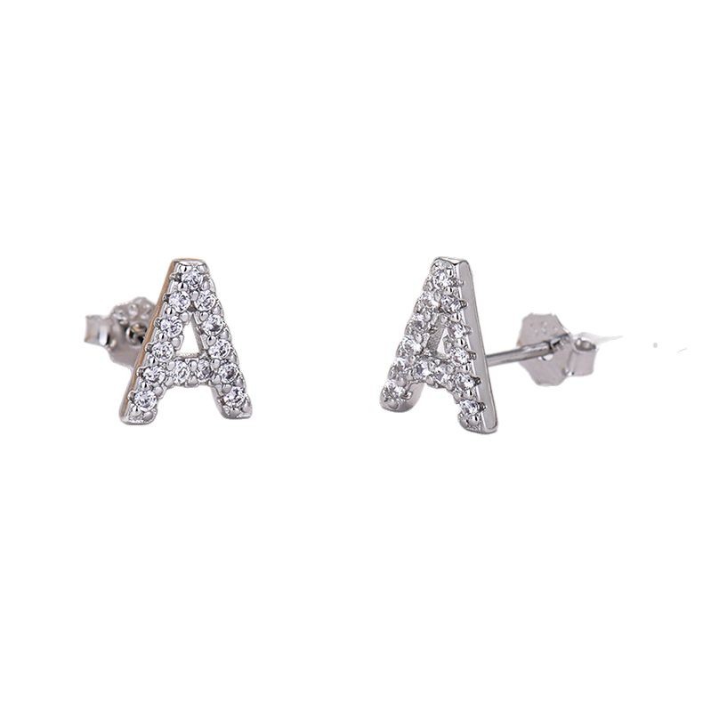 26-letter Zircon Earrings For Her or Him