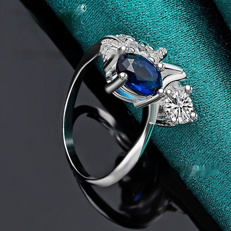 Special Occasions Silver & Blue Ring