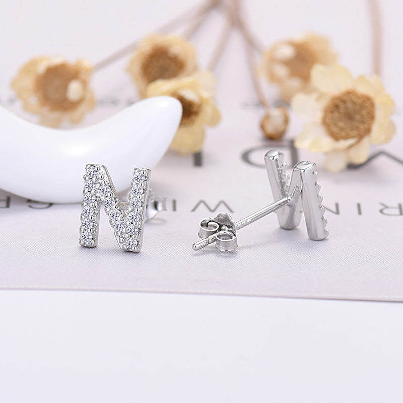 26-letter Zircon Earrings For Her or Him