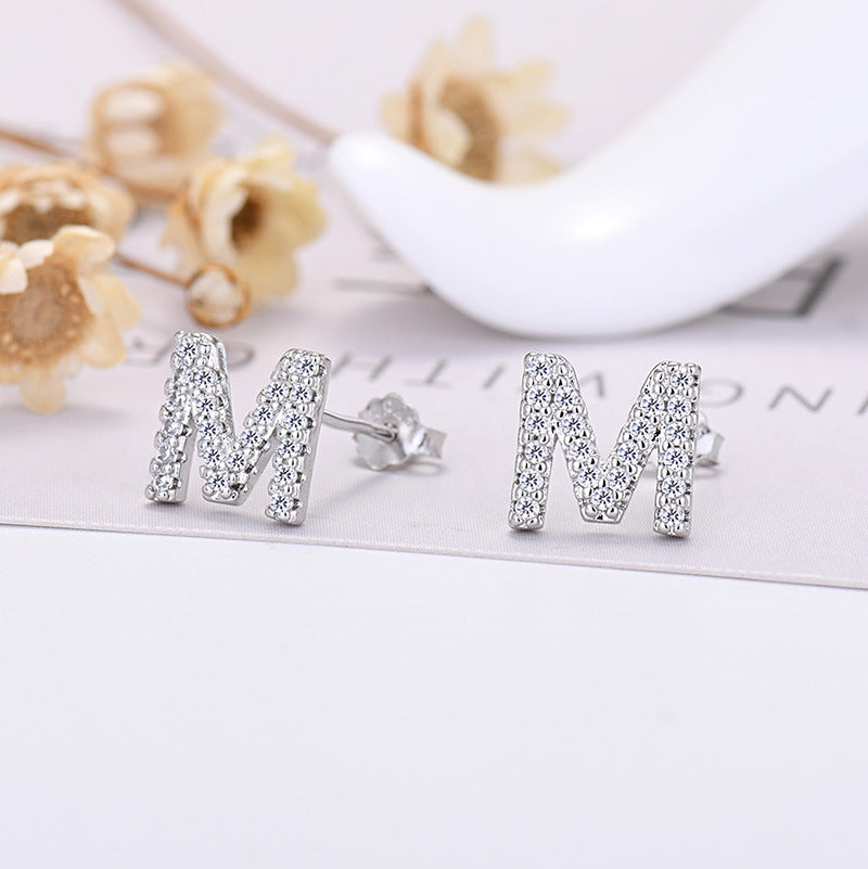 26-letter Zircon Earrings For Her or Him