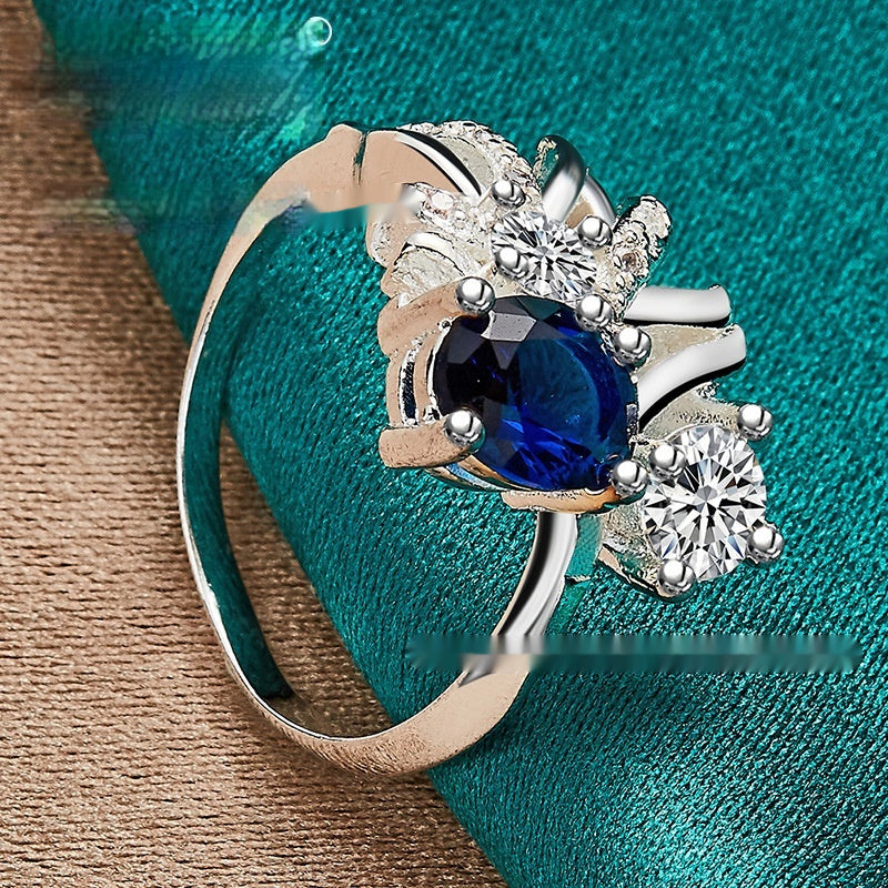 Special Occasions Silver & Blue Ring