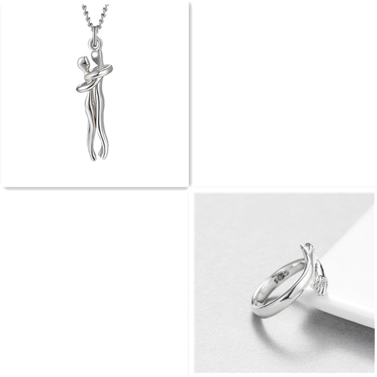 Love Hug Necklace Unisex Men Women Couple Jewelry