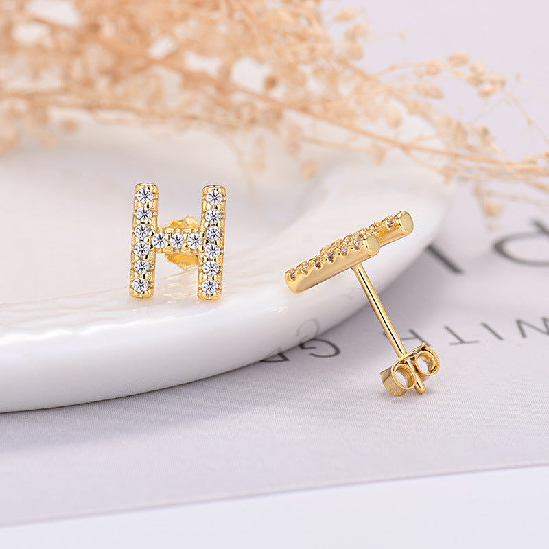 26-letter Zircon Earrings For Her or Him