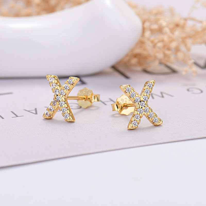 26-letter Zircon Earrings For Her or Him