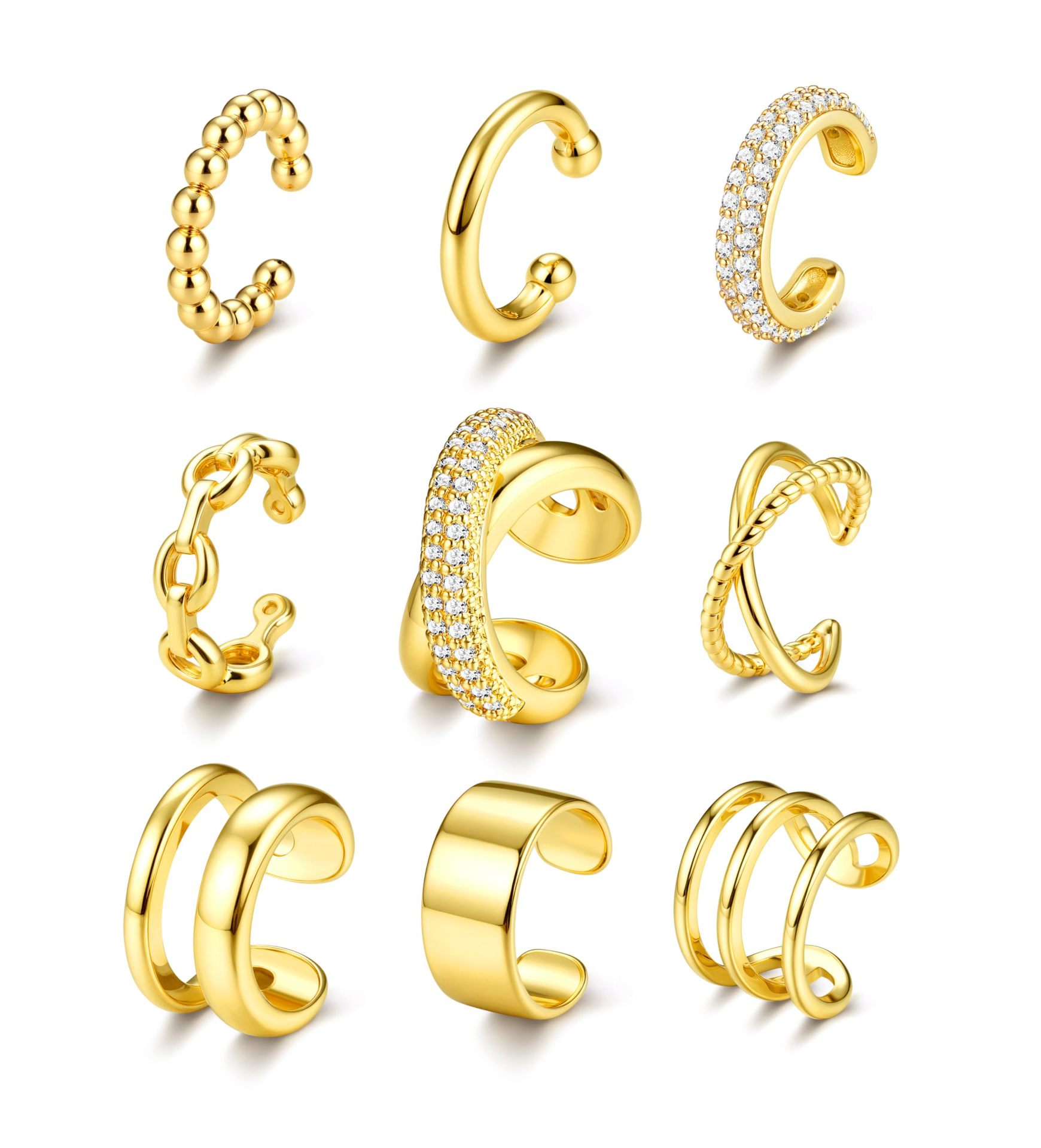 Everyday Sparkling Ear Cuff Set For Women