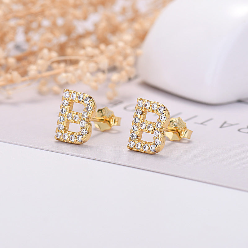 26-letter Zircon Earrings For Her or Him