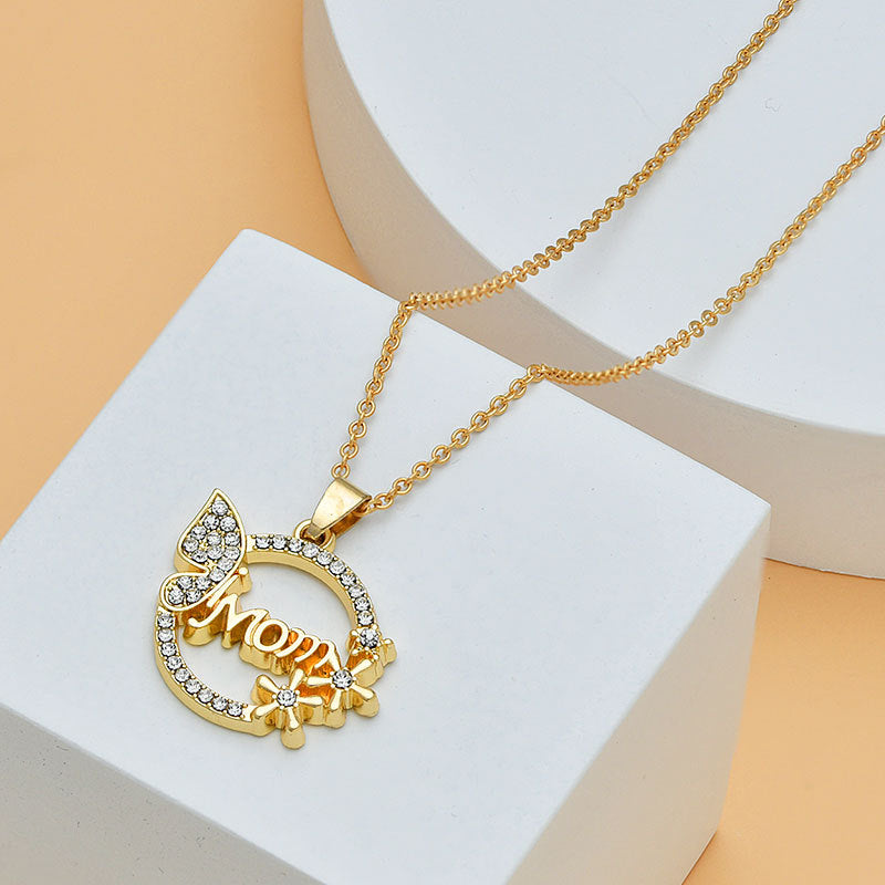 Pretty Gold Mom Heart Shape Necklaces For Mother's Day