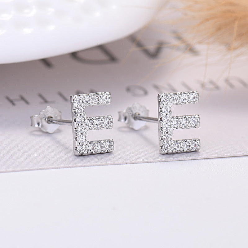 26-letter Zircon Earrings For Her or Him