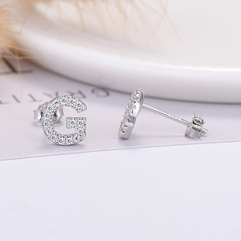 26-letter Zircon Earrings For Her or Him