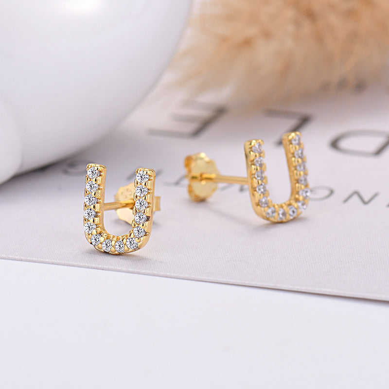 26-letter Zircon Earrings For Her or Him
