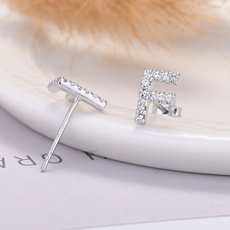 26-letter Zircon Earrings For Her or Him