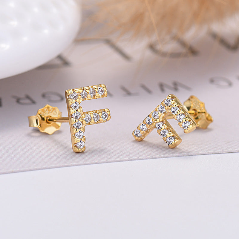 26-letter Zircon Earrings For Her or Him