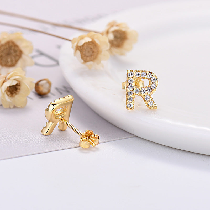 26-letter Zircon Earrings For Her or Him