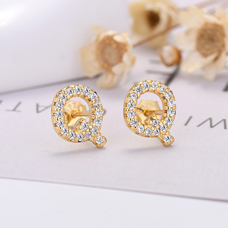26-letter Zircon Earrings For Her or Him