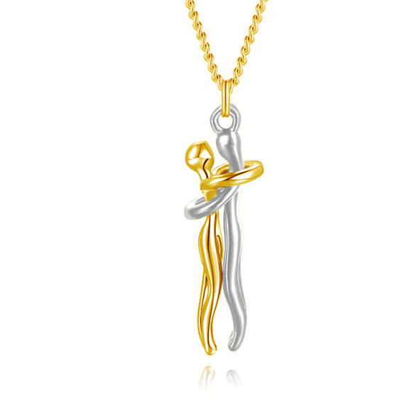 Love Hug Necklace Unisex Men Women Couple Jewelry