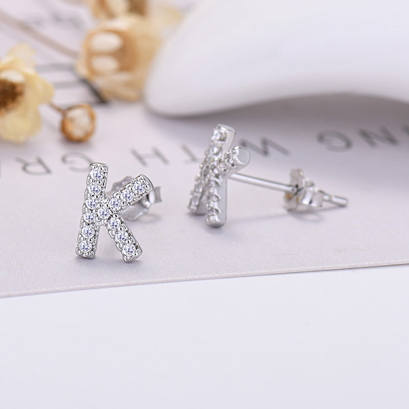 26-letter Zircon Earrings For Her or Him