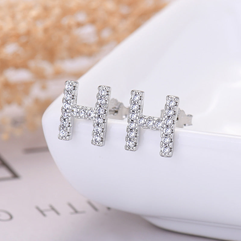 26-letter Zircon Earrings For Her or Him