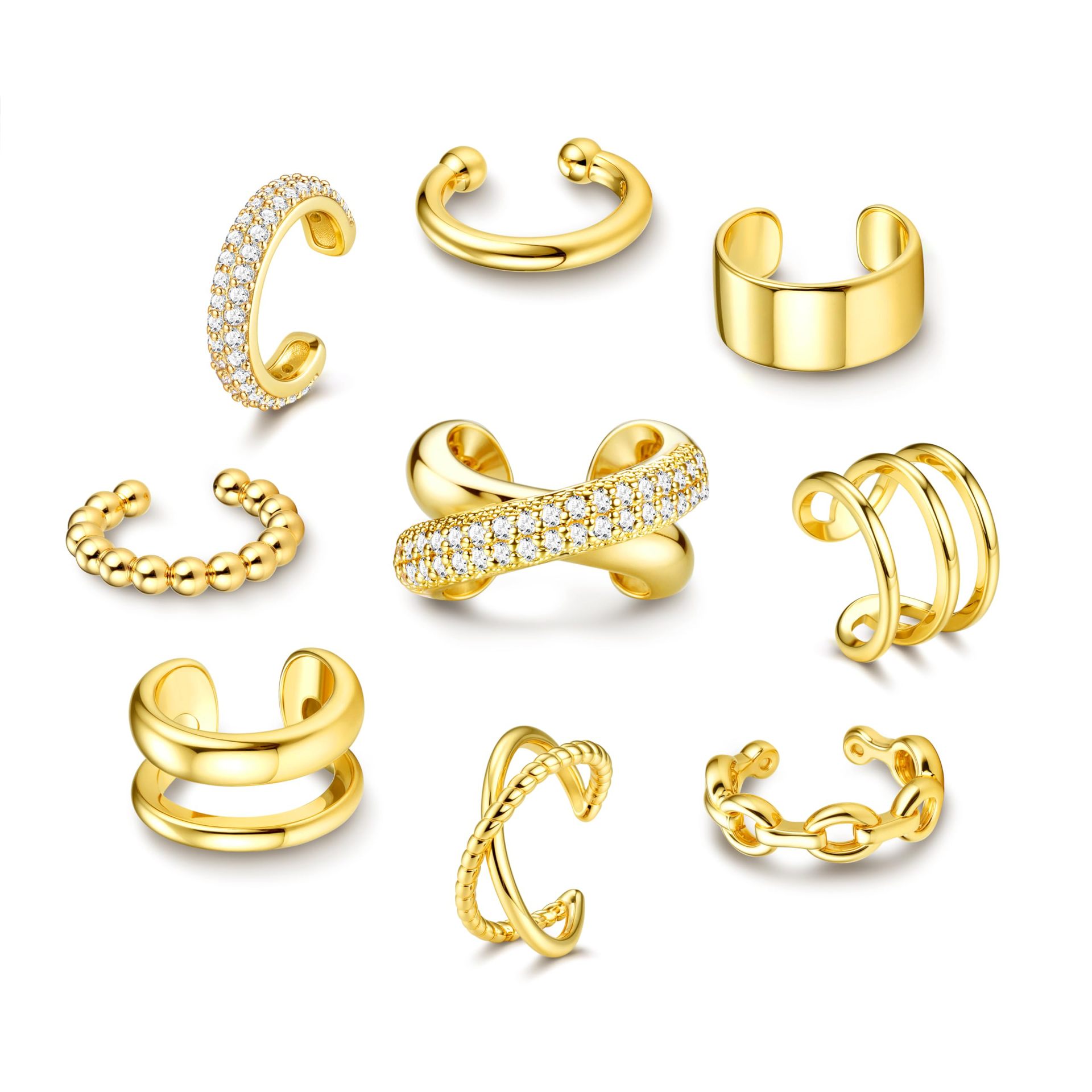 Everyday Sparkling Ear Cuff Set For Women