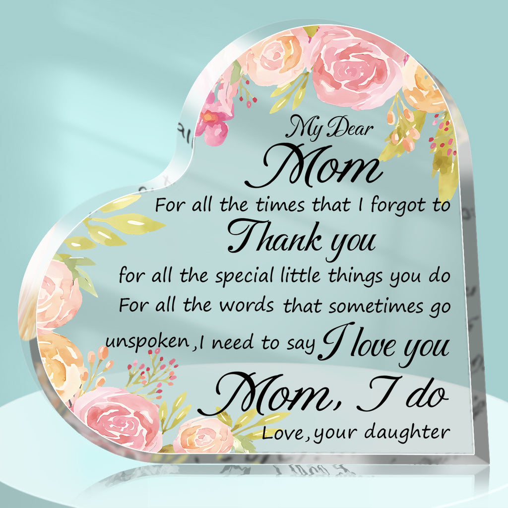 Acrylic Love Ornaments Transparent Decorations Mother's Day Gift