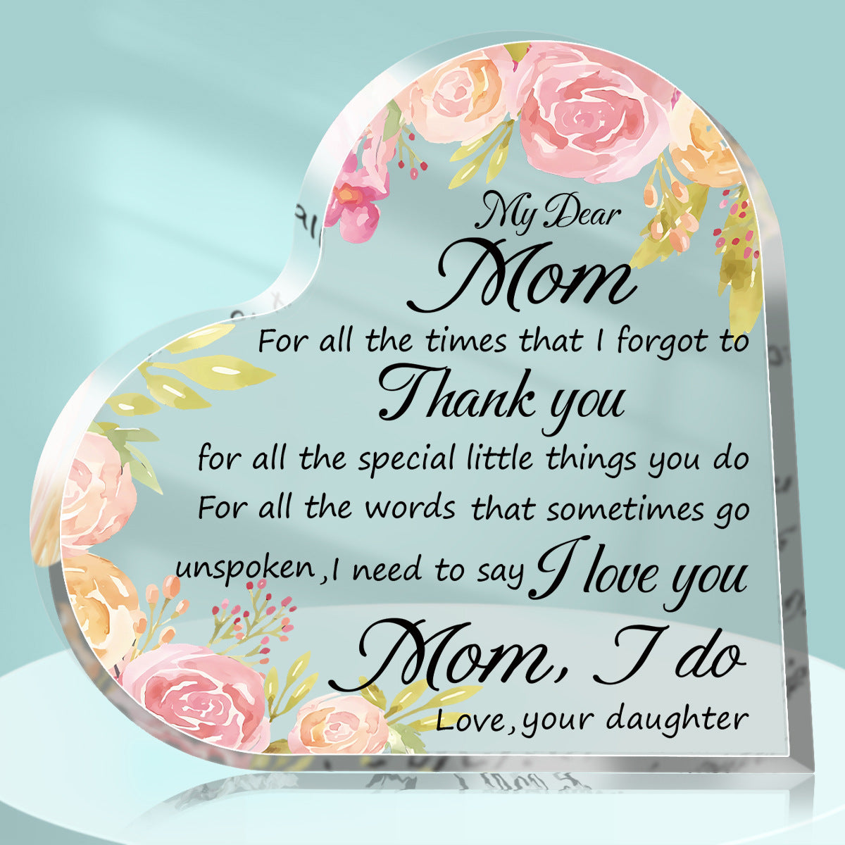 Acrylic Love Ornaments Transparent Decorations Mother's Day Gift