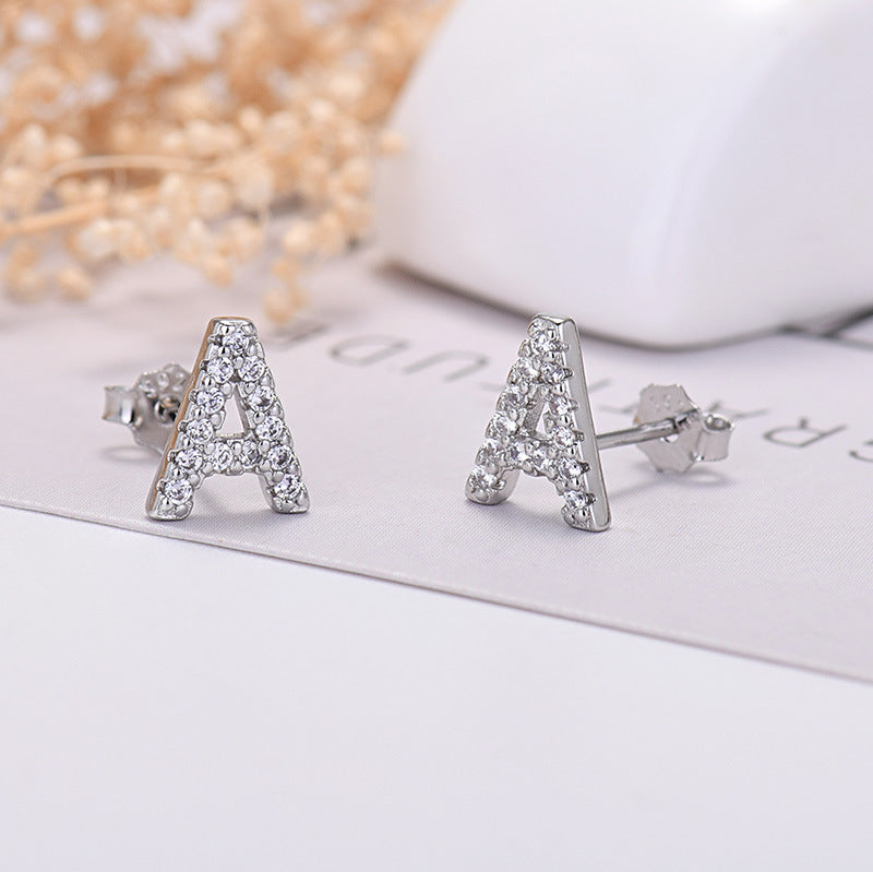 26-letter Zircon Earrings For Her or Him