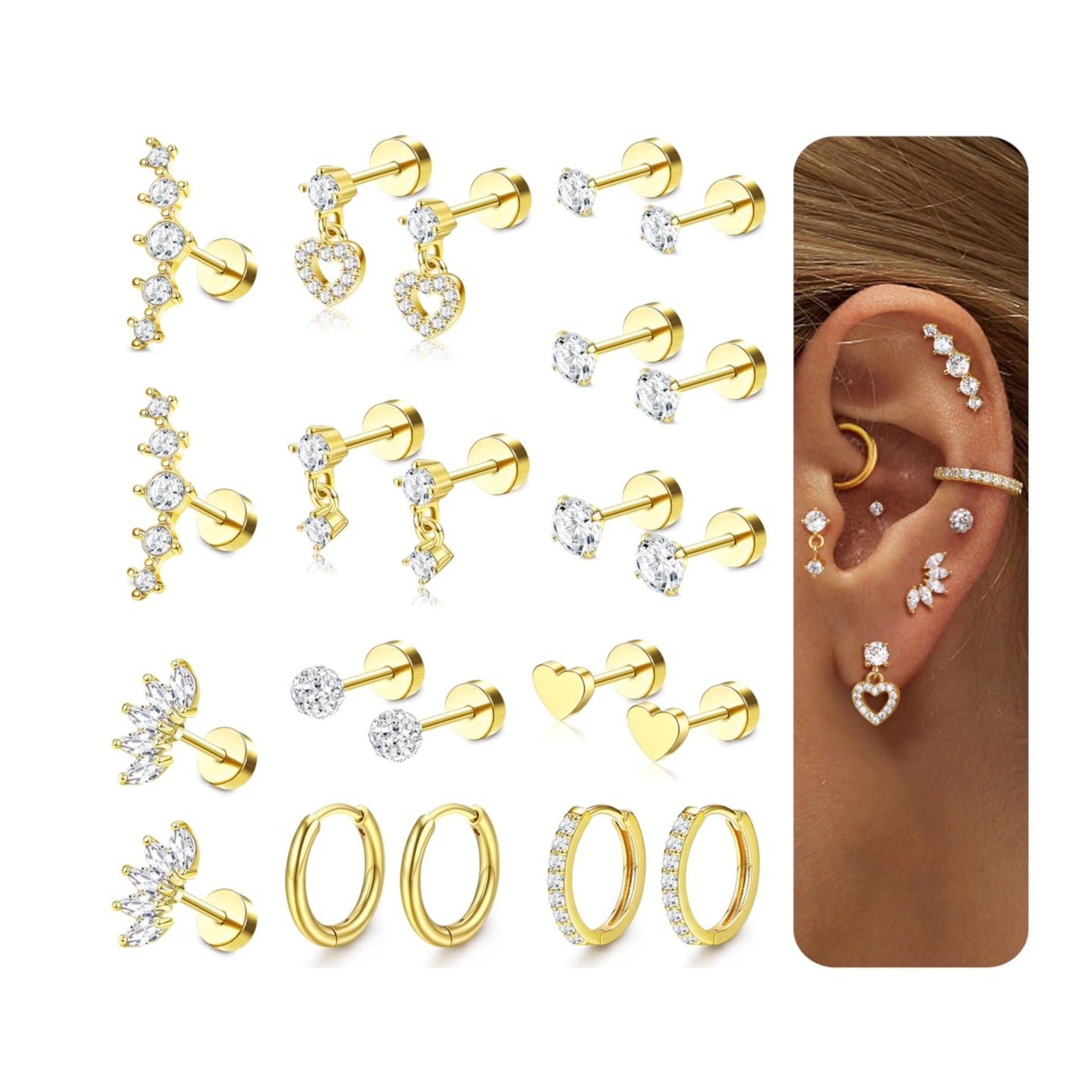 Everyday Sparkling Ear Cuff Set For Women