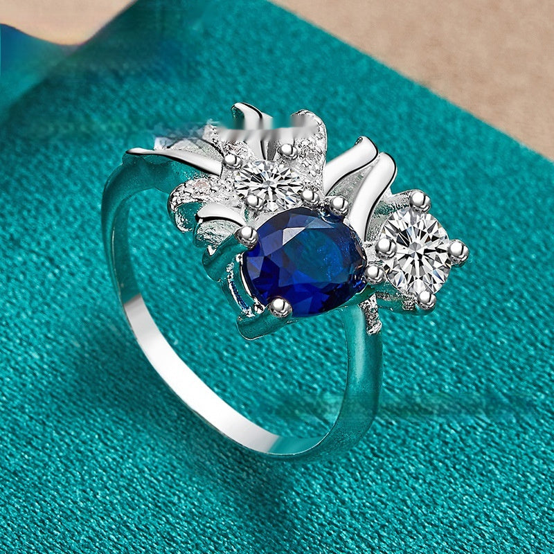Special Occasions Silver & Blue Ring