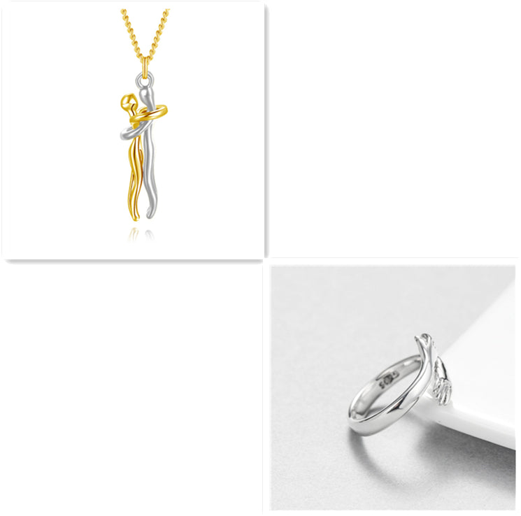 Love Hug Necklace Unisex Men Women Couple Jewelry