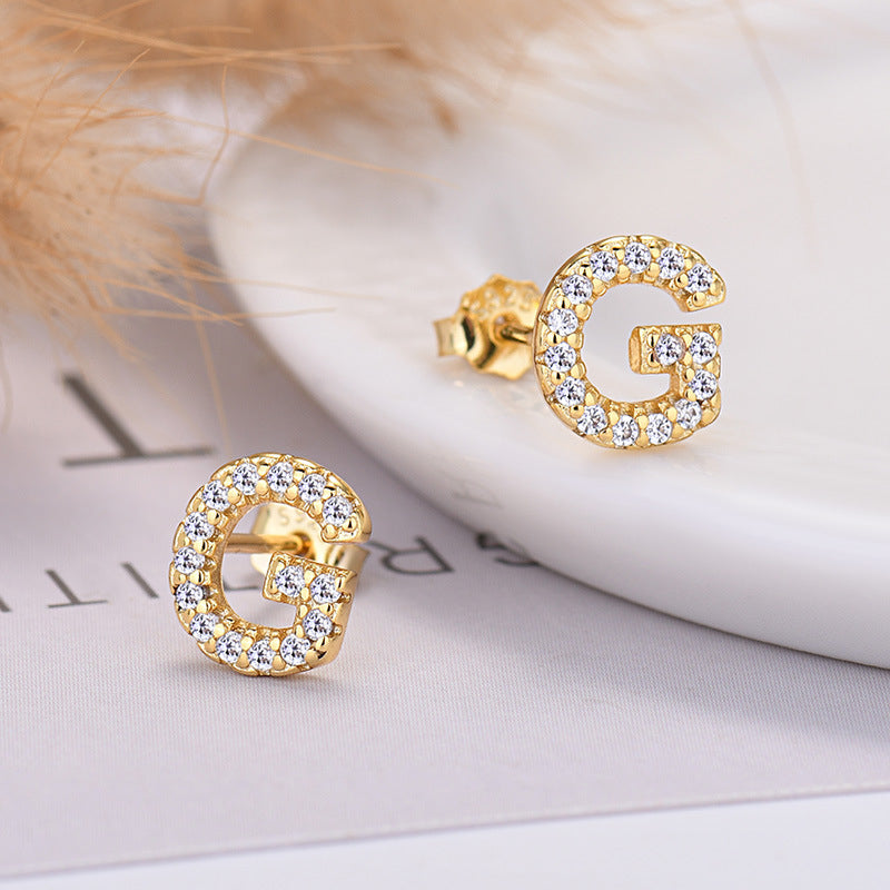26-letter Zircon Earrings For Her or Him