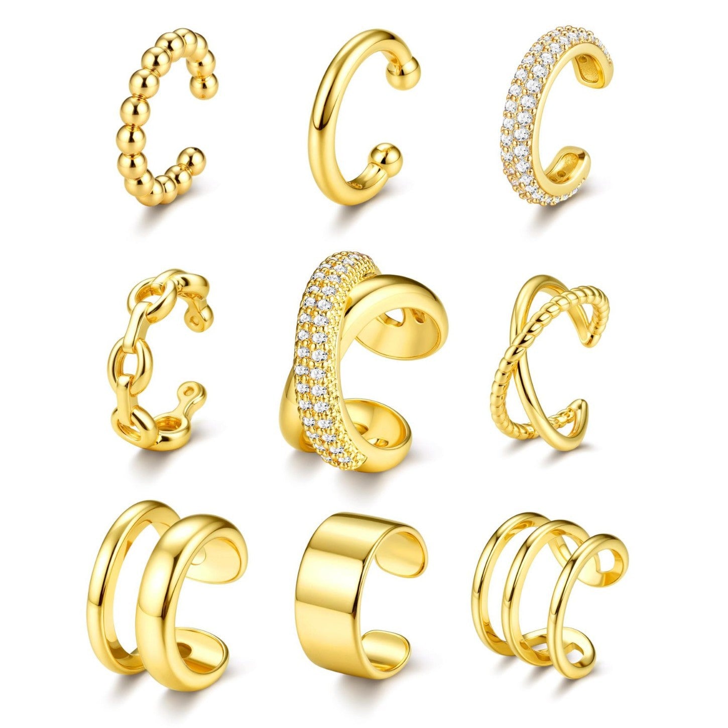 Everyday Sparkling Ear Cuff Set For Women