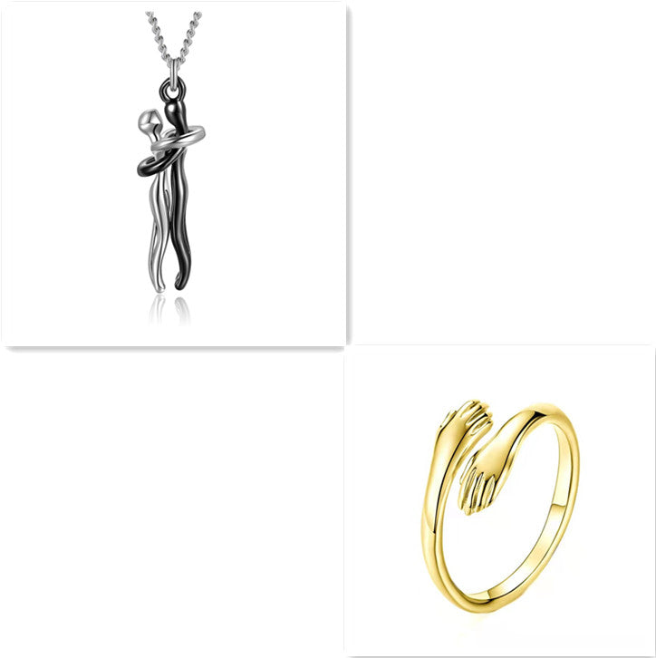Love Hug Necklace Unisex Men Women Couple Jewelry