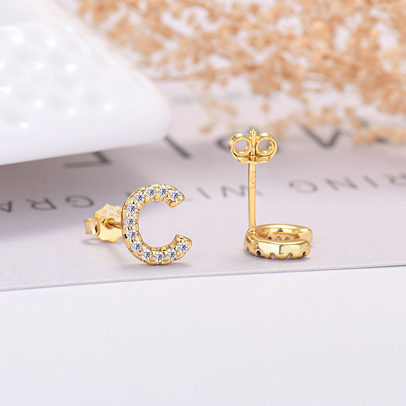 26-letter Zircon Earrings For Her or Him