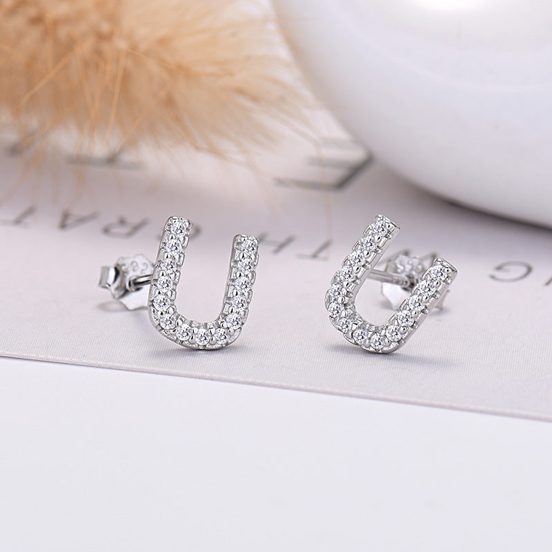 26-letter Zircon Earrings For Her or Him