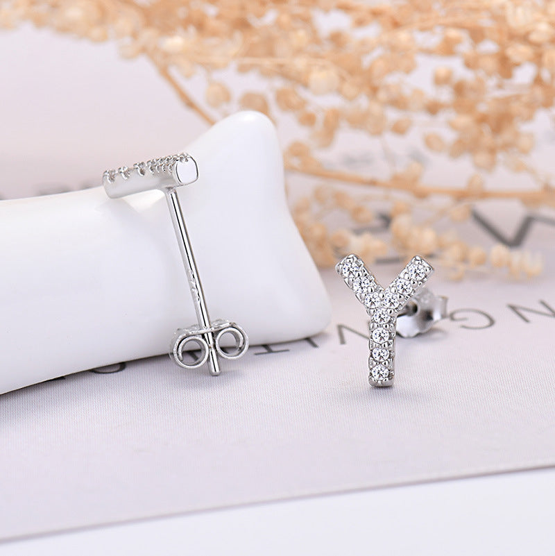26-letter Zircon Earrings For Her or Him