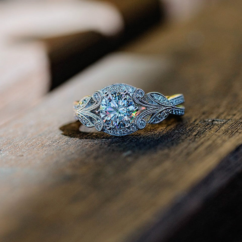 Tree Leaf Engagement Rings