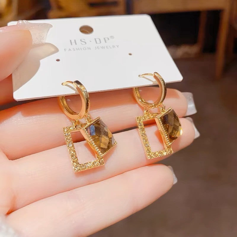Golden Wheat Hoop Earrings For Birthday