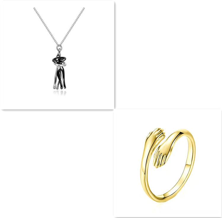 Love Hug Necklace Unisex Men Women Couple Jewelry