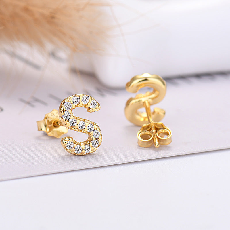 26-letter Zircon Earrings For Her or Him
