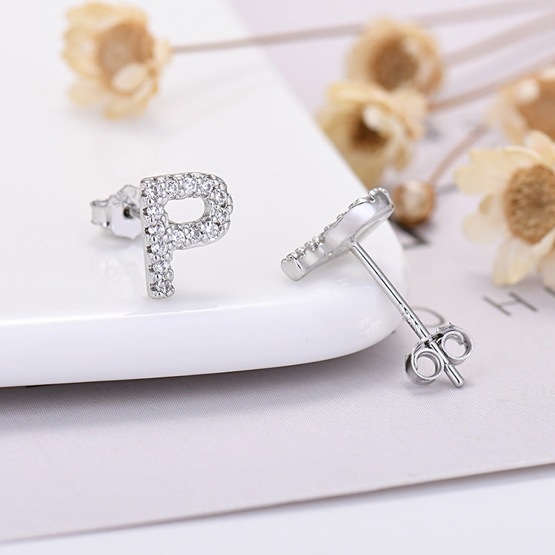 26-letter Zircon Earrings For Her or Him
