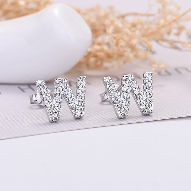 26-letter Zircon Earrings For Her or Him