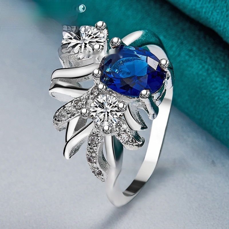Special Occasions Silver & Blue Ring