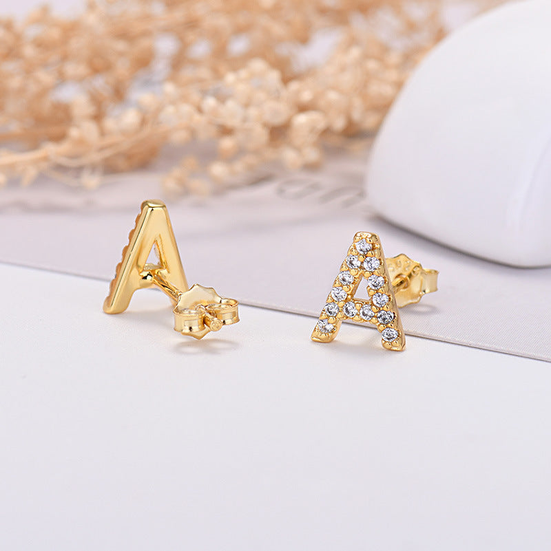 26-letter Zircon Earrings For Her or Him