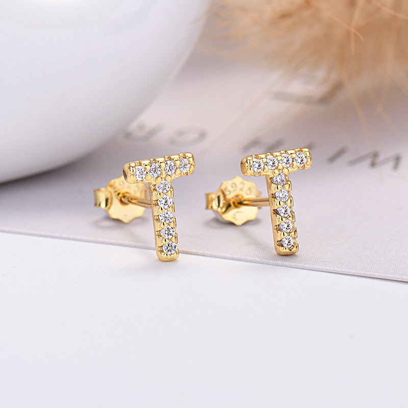 26-letter Zircon Earrings For Her or Him