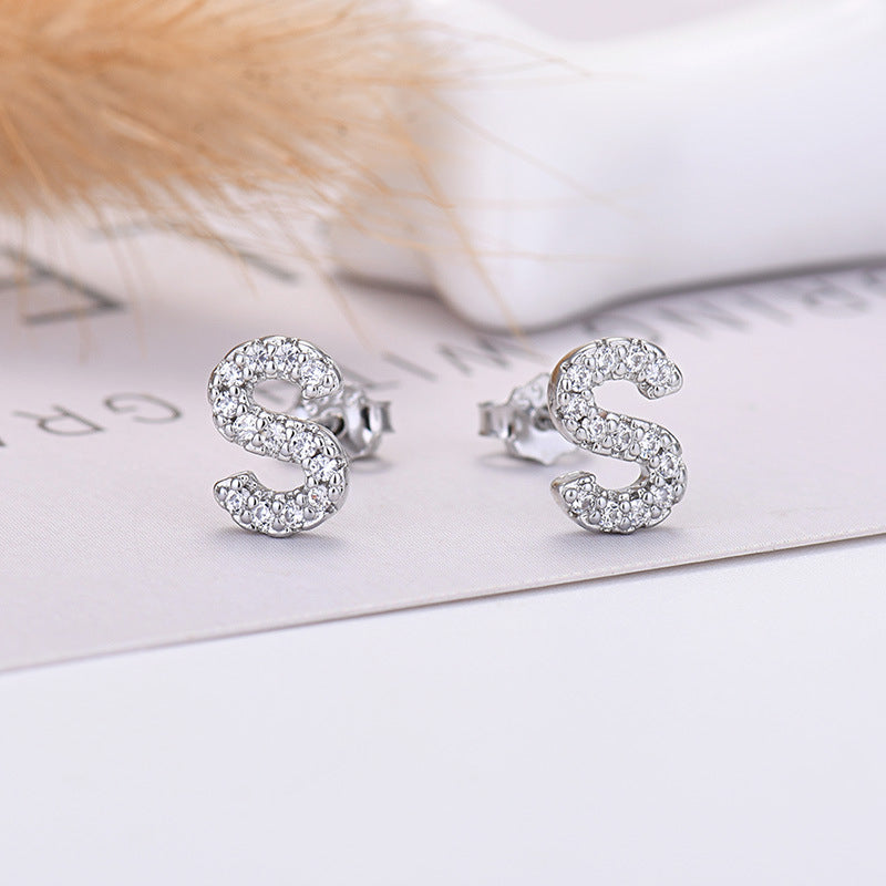 26-letter Zircon Earrings For Her or Him