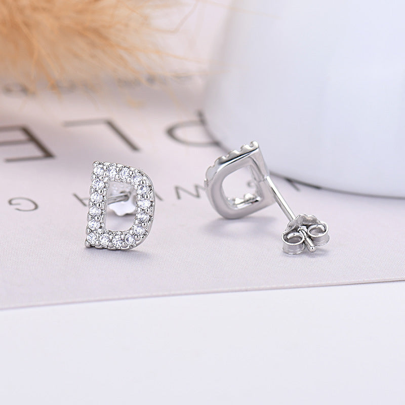 26-letter Zircon Earrings For Her or Him