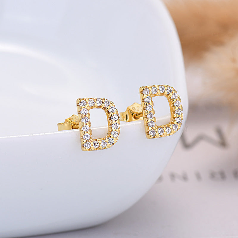 26-letter Zircon Earrings For Her or Him