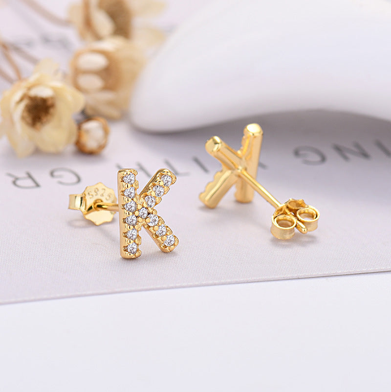 26-letter Zircon Earrings For Her or Him