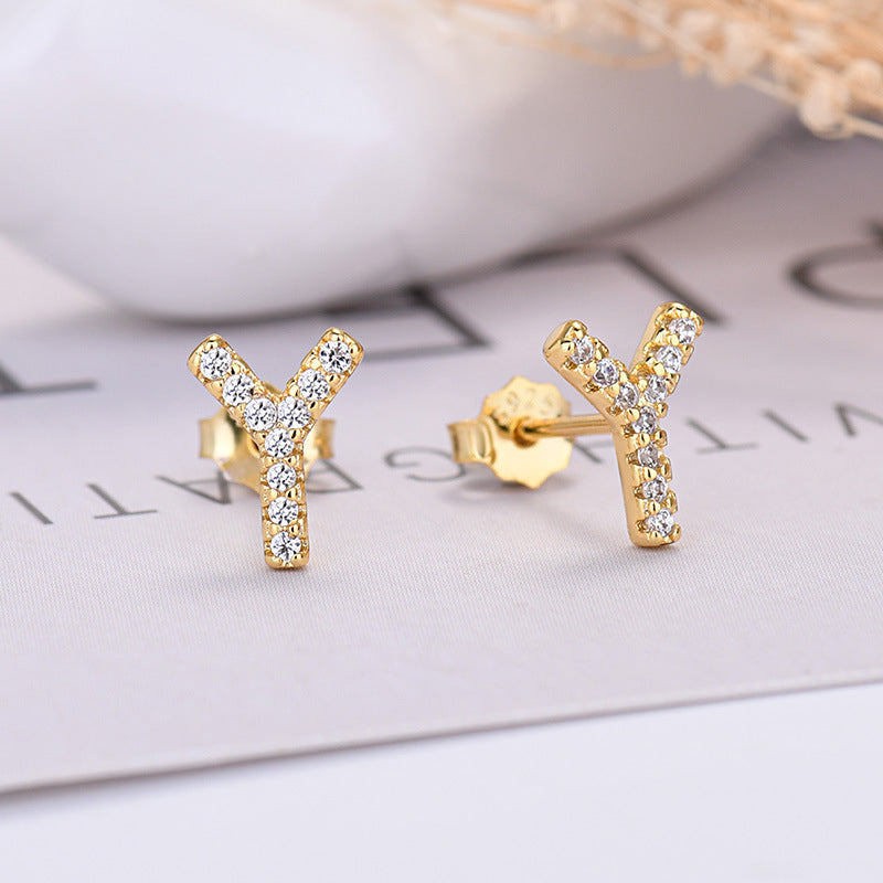 26-letter Zircon Earrings For Her or Him