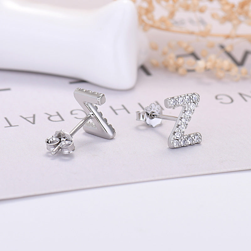 26-letter Zircon Earrings For Her or Him
