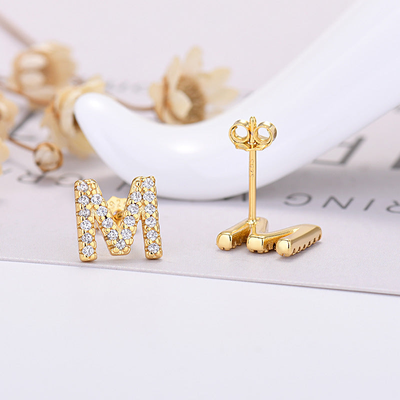 26-letter Zircon Earrings For Her or Him